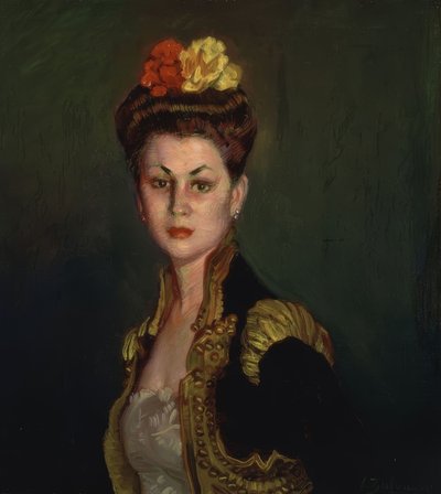 (RETRATO DE SEÑORA CON MOÑO Y CHAQUETILLA DE TORERO) tekijältä Ignacio Zuloaga y Zabaleta