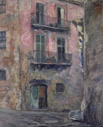 CALLE DEL ANGEL DE GERONA - 1931 - ÖLJY / KANGAS - 80 × 67 CM tekijältä Ignacio Zuloaga y Zabaleta