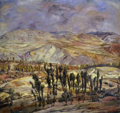 Maisema Calatayudissa, 1930, Öljy kankaalle, 113 × 123 cm, AS00634 tekijältä Ignacio Zuloaga y Zabaleta