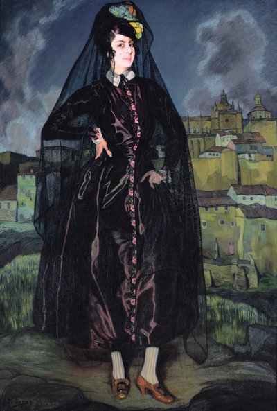 Anita Ramirezin muotokuva mustassa, 1916 tekijältä Ignacio Zuloaga y Zabaleta