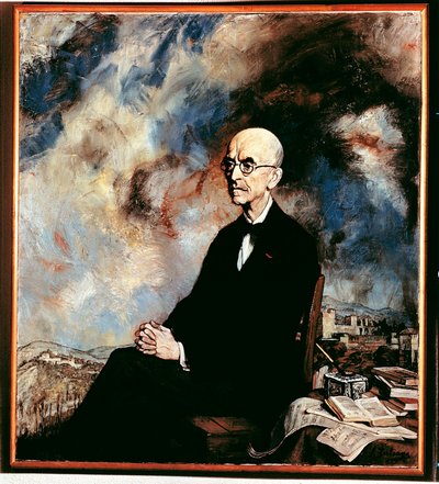 Manuel de Fallan (1876-1946), espanjalaisen säveltäjän muotokuva tekijältä Ignacio Zuloaga y Zabaleta