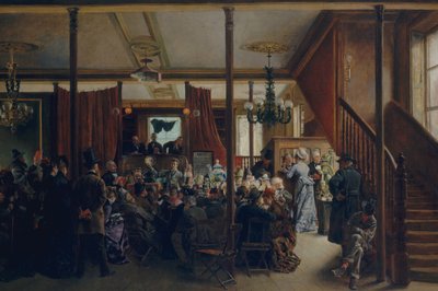 Huutokauppa Clinton Hallissa, New Yorkissa, 1876, 1876. tekijältä Ignacio de León Escosura