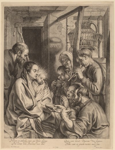 Paimenten palvonta tekijältä Ignatius Cornelis Marinus after Jacob Jordaens