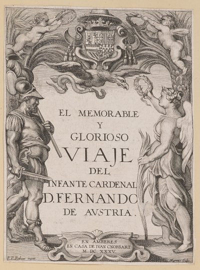 Nimisivu teokselle D. De Aedo y Gallert, The... Journey of the Infante Cardenal... tekijältä Ignatius Cornelis Marinus after Sir Peter Paul Rubens