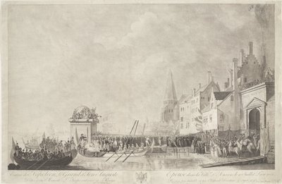 Aankomst van Napoleon Josephine te Antwerpenissä, 1803 Napoleon Suuren ja hänen Auguste-puolisonsa saapuminen Antwerpenin kaupunkiin 18. heinäkuuta 1803 (otsikko esineessä) tekijältä Ignatius Joseph van den Berghe