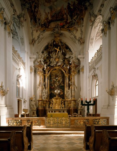 Arkkitehti Ignaz Guentherin (1725-1775) näkymä San Marinon ja San Anianuksen luostarista (Marinus ja Anianus) tekijältä Ignaz  Gunther