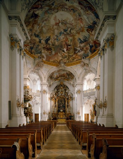 Arkkitehti Ignaz Guentherin (1725-1775) näkymä San Marinon ja San Anianuksen luostarista (Marinus ja Anianus) tekijältä Ignaz  Gunther