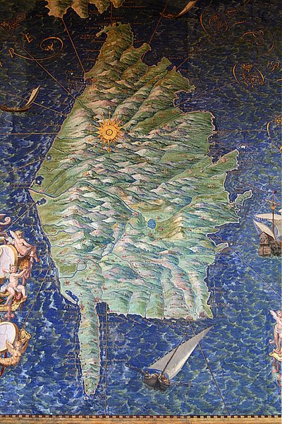 Korsikan kartta - Karttagalleria - Vatikaanin museot. tekijältä Ignazio Danti