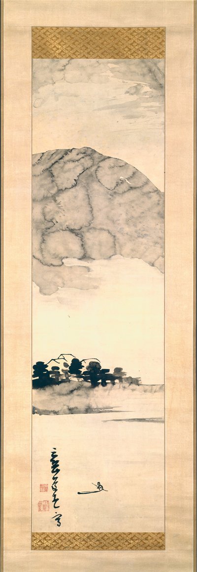 Maiseman sormimaalaus, 1700-luku. tekijältä Ike no Taiga