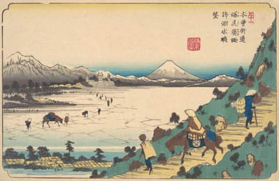 Suwa-järvi Shiojirin solalta, n. 1835. tekijältä Ikeda Eisen