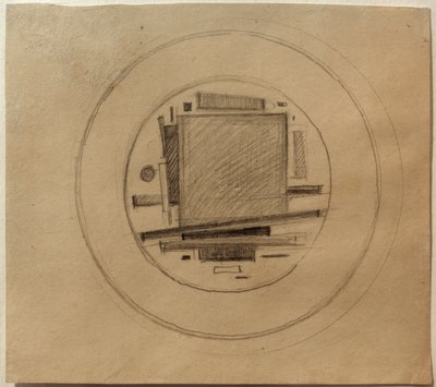 Luonnos suprematistisesta posliinimaalauksesta tekijältä Ilja Grigorjewitsch  Tschaschnik