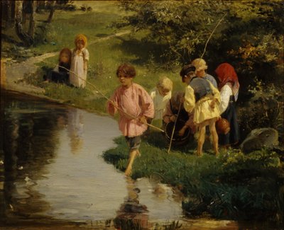Lasten kalastus, 1882 tekijältä Illarion Mikhailovich Pryanishnikov