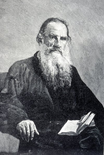 Leon Tolstoin muotokuva, 1900-luku (kaiverrus) tekijältä Ilya Efimovich (after) Repin