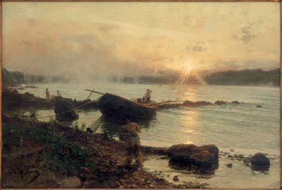 Länsi-Dvinassa. auringonnousu tekijältä Ilya Efimovich Repin