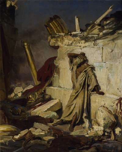 Jeremia valittaa Jerusalemin tuhoa, 1870 tekijältä Ilya Efimovich Repin