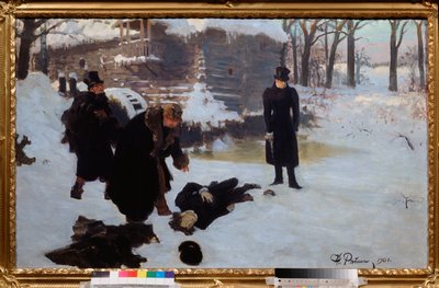 Kaksikko. (Runoilija Aleksanteri Puškinin (1799-1837) kuolema, jonka hänen kilpailijansa Georges Charles de Heeckeren d