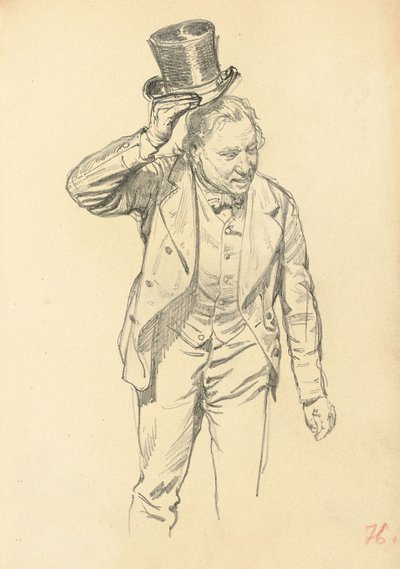 Mies kallistaa hattua, c. 1872-1875 tekijältä Ilya Efimovich Repin