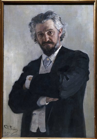Aleksanteri Veržbilovitšin muotokuva (Verzhbilovic, Verzhibilovic, Vierzbilovich, Wierzbillowicz, Wierzbilovich, Wierzbilovicz, Wierzbilowicz) (1850-1911), violoncelliste russe, en 1895. Peinture de Ilia Repvichine (Iefimovitš19)1 (Iefimovitš14) tekijältä Ilya Efimovich Repin