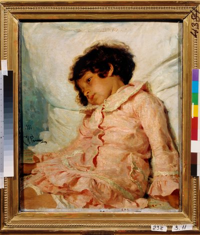 Taiteilijan tyttären Nadia (Nadya) Repinan muotokuva. Ilja Jefimovitš Repin (Repin) (1844-1930) maalaus öljy kankaalle tekijältä Ilya Efimovich Repin
