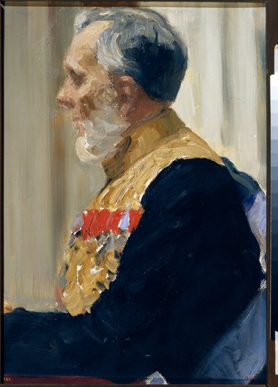 Kreivi Constantin Ivanovich von der Pahienin muotokuva. Ilja Jefimovitš Repinin (Ilia Repin) (1844-1930) maalaus öljy kankaalle tekijältä Ilya Efimovich Repin