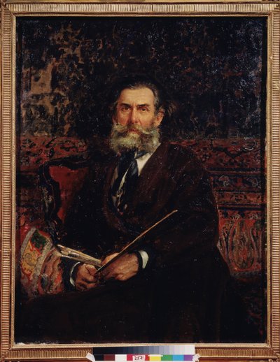 Portrait du peintre Aleksei Bogolyubov (Bogolyubov y Bogolyubov) (1824-1896). Peinture de Ilja Jefimovitš Repin (Ilja Repine) (1844-1930), huile herra toile tekijältä Ilya Efimovich Repin