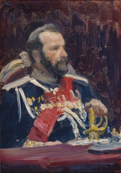 Kenraali Aleksei Nikolajevitš Kuropatkinin muotokuva 1848-1925, n. 1901-1902 tekijältä Ilya Efimovich Repin