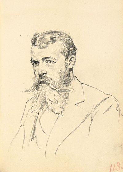 Muotokuva miehestä, jolla on viikset ja parta, c. 1872-1875 tekijältä Ilya Efimovich Repin