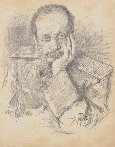 Säveltäjä César Antonovich Cuin muotokuva 1835-1918, 1900. tekijältä Ilya Efimovich Repin