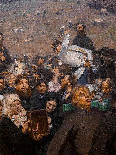 USKONNOLLINEN PROSESSIO KURSKIN MAAKUNNASSA (yksityiskohta) tekijältä Ilya Efimovich Repin