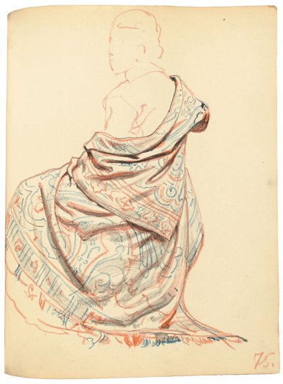Tutkimus "Pariisilainen kahvila": Tutkimus istuvan naisen pukeutumisesta, n. 1872-1875 tekijältä Ilya Efimovich Repin