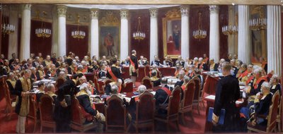 Valtioneuvoston 100-vuotisistunto Marien palatsissa 5. toukokuuta 1901 tekijältä Ilya Efimovich Repin