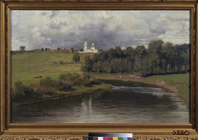 Näkymä Varvarinon kylästä (Venäjä). Ilja Repinin (Ilia Repin) (1844-1930) maalaus öljy kankaalle tekijältä Ilya Efimovich Repin