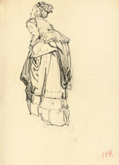 Nainen mekossa takaapäin, c. 1872-1875 tekijältä Ilya Efimovich Repin