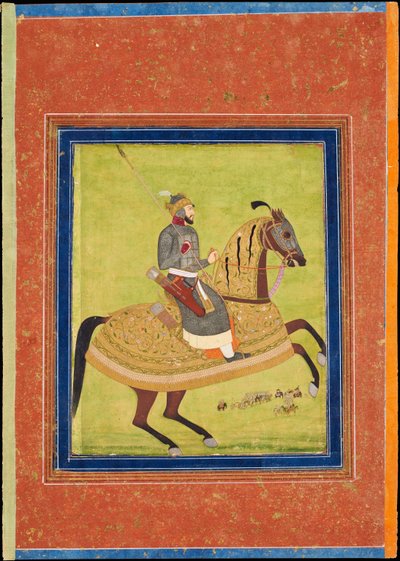 Prinssi Azam Shah hevosen selässä tekijältä Indian Art