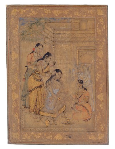 Nuorten naisten wc, 1675-1700 (läpinäkymätön wc ja kultaa paperilla) tekijältä Indian School