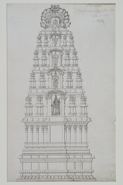 Viisikerroksinen gopuram tekijältä Indian School