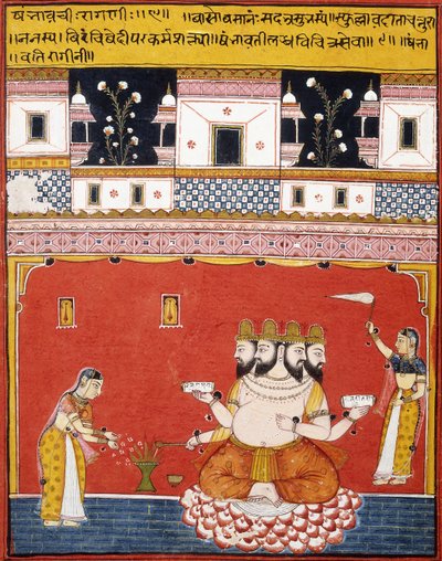 Tuo sivu tuolta kadonneelta "Ragamala: Khambavathi Ragini" tekijältä Indian School