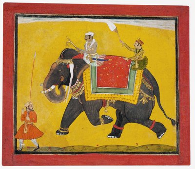 Raja ratsastaa norsulla, n. 1690 (läpinäkymätön wc paperilla) tekijältä Indian School