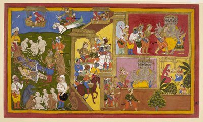 Add.15297(1), f.34 Sahibdin ja työpaja, Rama and Lakshmana Bound, "Mewar Ramayana" tekijältä Indian School