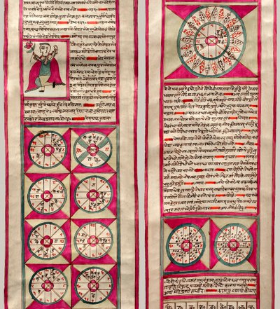 Astrologinen kartta (kynä & muste ja wc paperilla) tekijältä Indian School