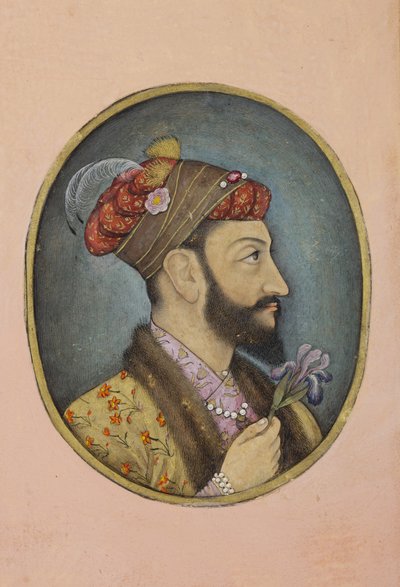 Aurangzeb Bahadur pitelee iiris, n. 1650 (läpinäkymätön wc ja kultaa paperilla) tekijältä Indian School