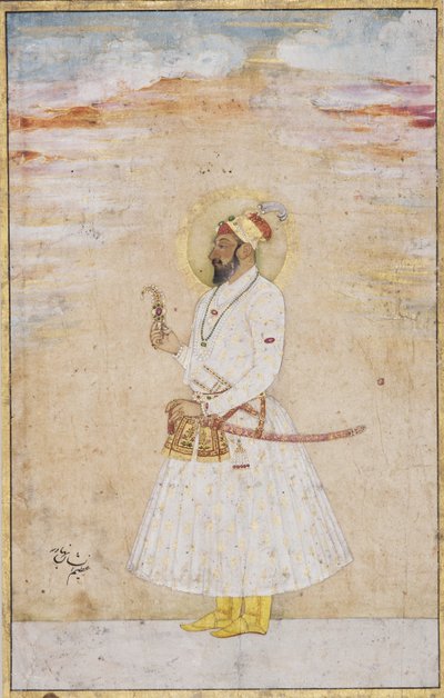 Azim us Shan Bahadur, n. 1720 (läpinäkymätön wc ja kultaa paperilla) tekijältä Indian School