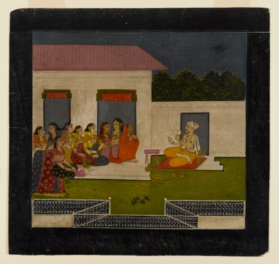Devotional Discourse, 1750-1775 (läpinäkymätön wc ja kultaa paperilla) tekijältä Indian School
