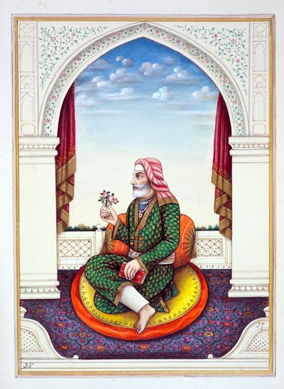Dewan Sawan Mal (Multanwala), kirjasta Punjabin kuningaskunta, sen hallitsijat ja päälliköt, osa II, 30 akvarellitutkimuksen osio tuntemattomalta intialaiselta taiteilijalta, n. 1840 (wc paperilla) tekijältä Indian School