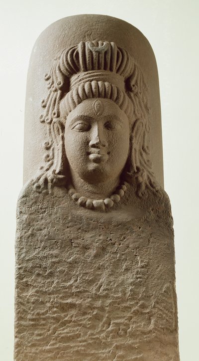 Ekmukha Shiva-Lingan hahmo Khohin temppelistä (hiekkakivi) tekijältä Indian School