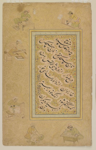 Folio Jahangir-albumista, Mughal, n. 1610 tekijältä Indian School