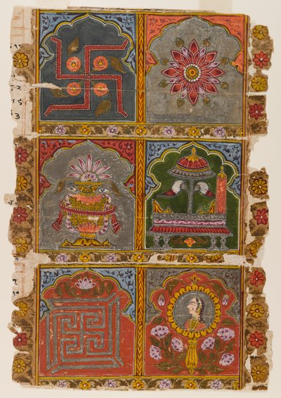 Fragmentti Jain Vijnaptipatrasta, n. 1725-1750 (läpinäkymätön wc paperilla) tekijältä Indian School