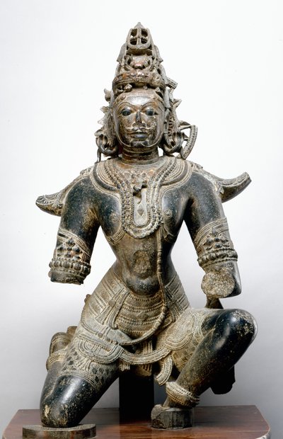 Garuda, Mandla Fortista, Madhya Pradeshista, 1200 jKr (musta kivi) tekijältä Indian School