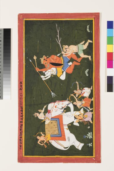 Indra taistelee demoni Vritrasuraa vastaan, 1680-1700 tekijältä Indian School