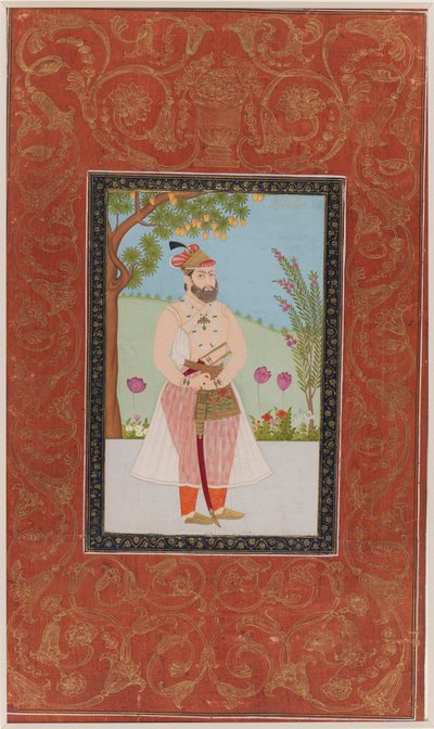 Iraj Khan, 1875-1900 (läpinäkymätön wc ja kultaa paperilla) tekijältä Indian School